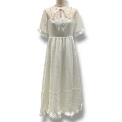 新品 未使用 タグ付き Swankiss スワンキス SX Shell line LO/P ワンピース フリル レース シアー リボン 半袖 ガーリー 422207013-0 白 ホワイト フリーサイズ レディース 夏 ゴーゴー古着久喜倉庫店 No.1303