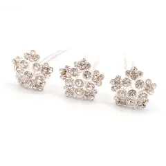 髪飾り Ｕピン 可愛い かんざし 簪 キラキラ パール ラインストーン 花 3点セット 黒留め 訪問着 フォーマル 着物 和装 振袖 成人式 結婚式 卒業式 入園式 卒園式 謝恩会 七五三パーティー p971