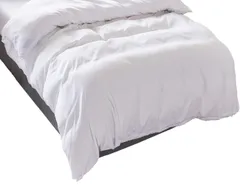 ダブル 190x210cm ホワイト 綿混 無地 布団カバー 掛けふとんカバー 洗い替え 防ダニ 防シワ オールシーズン 速乾 通気 単品売り 白