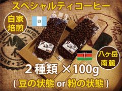 【最安値】八ヶ岳南麓-自家焙煎珈琲/スペシャルティコーヒー/ブレンド100g×2種類（豆の状態or粉の状態）【送料無料】
