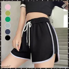ショートパンツ カラーパンツ 夏 韓国レディース ハイウエスト 半ズボン ウエストゴム 運動着 カジュアルパンツ リラックス 体型カバー 部屋着ボトムス 無地 着やせ 短パン スポーツウエア