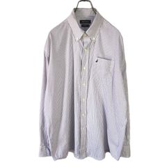 NAUTICA ノーティカ 長袖ボタンダウンシャツ 刺繍ロゴ入り胸ポケット付き チェック柄 メンズ Lサイズ相当