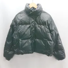 ■ ⊇ SEN TOKYO ハイウエスト ハイネック 長袖 フェイクレザーダウンジャケット サイズM ブラック レディース E  【1502200004400】