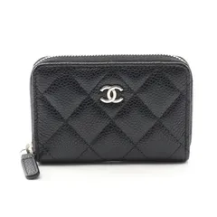 シャネル CHANEL コインケース クラシック ジップ コインパース AP0216 ブラック レザー マトラッセ コインケース レディース Used A