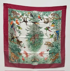 極美品 HERMES スカーフ柄 半袖ニット 34 赤道直下 EQUATEUR