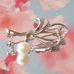 MIKIMOTO 幸福の木ブローチ　SILVER　アコヤ真珠付き つむぎ様専用】MIKIMOTO 幸福の木ブローチ シルバー アコヤ真珠付き