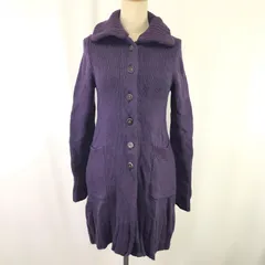 SHIPS【シップス】ニットコート【レディースS-M程度/紫/purple】ロング丈/カーディガン/アウター/jacket/sweater◆BJ071-c