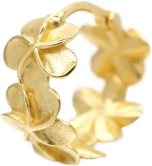 アライブ ハワイアンジュエリー プルメリア サージカルステンレス製 金属アレルギー対応 1個売り 軟骨用 へリックス お花 ボディピアス フープピアス レディース18Gゴールド