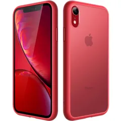 【特価セール】XR 6.1インチ 耐衝撃性ミリタリーグレードの落下防止 iPhone つや消しの半透明の背面電話カバー マットケース 指紋防止 JEDirect (レッド)