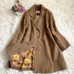 【美品✨】ヘルノ　コート　シルク　ウール　キャメル　ロング　Aライン