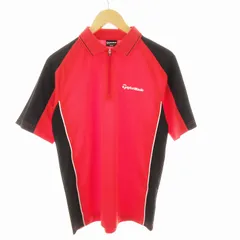 テーラーメイド TAYLORMADE ゴルフウェア ポロシャツ 半袖 ハーフジップ M 赤 レッド /MM