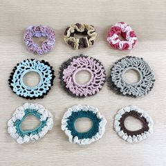 《手編みシュシュ セットD》9点セット コットン糸 ニュアンスカラー シック