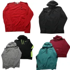 古着卸 まとめ売り ナイキ NIKE ワンポイントロゴ スウェット 6枚セット (メンズ S /M ) スウォシュ 前V フーディー 中古 古着 NB2907