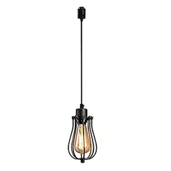 【中古】 Kiven レトロペンダントライト ダクトレール式 工事不要 E26口金 LED対応 アンティーク調 スチール製 照明器具 北欧 インテリア 一灯 食卓