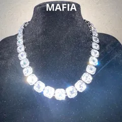 クラスターダイヤモンド シルバー テニスチェーン ネックレス 50cm ヒップホップ ラッパー uk drill ファッション アバランチ