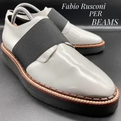 【ほぼ未使用・BEAMS別注】Fabio Rusconi ファビオルスコーニ 厚底ローファー グレー 24.5cm　革靴 カジュアル 本革 本皮 レディース