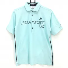 ルコック 半袖ポロシャツ ミントグリーン 襟裏ライン 背面一部メッシュ メンズ M ゴルフウェア le coq sportif