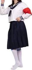 シャンディニー(Chandeny) セーラー服 コスプレ 衣装 4点セット 長袖 ミドル丈 イベント 忘年会 コスチューム(L)