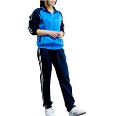 レディース ジャージ 上下 セット セットアップ ブルー 青  AK031