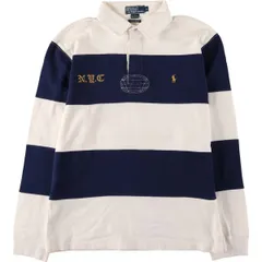 古着 ラルフローレン Ralph Lauren CUSTOM FIT ボーダー柄 長袖 ラガーシャツ メンズL相当/eaa581117