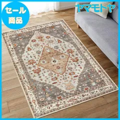 【特売】HAOCOO ラグ 洗える 90×150cm オールシーズン適用 エスニック風 ラグマット 1畳 ふわふわ おしゃれ 滑り止め 低反発 防ダニ 防臭 軽量 防音マット 室内用 デスクマット ダイニングマット ホットカーペット対応 アンティーク 民族模様のサムネイル