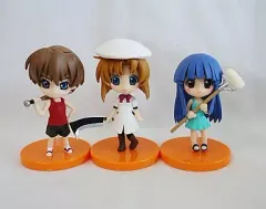 【中古】フィギュア 圭一・レナ・梨花 でふぉめ フィギュアセット 「PSPソフト ひぐらしデイブレイクPortable」 限定BOX同梱 Alchemist×YUJIN コラボレーションフィギュア No.9
