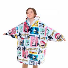 新品　BETTY BOOP　ベティちゃん　WHITE   着るブランケット　ボア　フーディ　パーカー　アメカジ