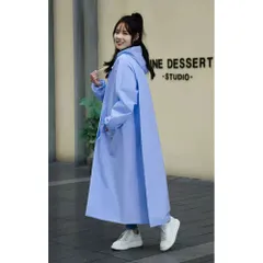 ☆ ブルー ☆ L ☆ レインコート レディース レインウエア ロング レインコート レディース リュック対応 ロング レインウェア レインウエア 雨靴 雨具 合羽 かっぱ カッパ レインポンチョ リュック ロング丈 前開き 着脱簡単 完全防水 防水 シンプル