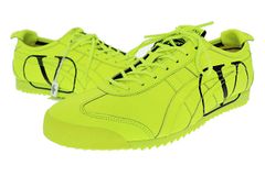 오니츠카 타이거 Onitsuka Tiger × VALENTINO GARAVANI 발렌티노 가라바니 MEXICO 66 SD 콜라보 가죽 로우 컷 스니커 1183B466 26.5 네온 옐로우☆AA▲■250223