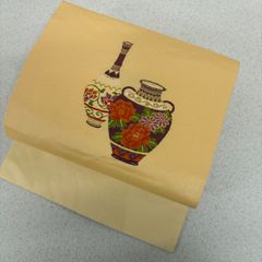 名古屋帯 花唐草 地模様 素敵なデザイン 九寸 正絹 MO-832