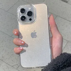 新品 iPhone 15 Pro Max / 16 Pro Max 対応 透明細かいラメ入り ソフトケース｜シンプルデザイン｜軽量・衝撃吸収 保護カバーLYX今季トレンド kkkfxg