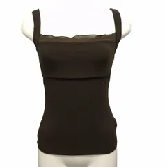 フォクシーニューヨーク FOXEY NEW YORK カットソー キャミソール ノースリーブ 茶 ブラウン 38 約Mのサムネイル