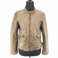 ジャーナルスタンダード★羊革/シープレザーライダースジャケット【Women's size-M/茶】シングル/ジップポケット/relume◆BA913L