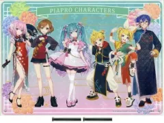 【中古】アクリルスタンド・アクリルパネル ボーカロイド(6人) A4アクリルプレート 「初音ミク＆ピアプロキャラクターズ あたり付き!ビビット缶バッジ」 ラスト景品
