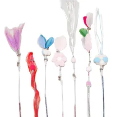 【迅速発送】MerryTi Voocye 猫おもちゃ 猫じゃらし 天然鳥の羽棒鈴付き 羽根