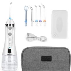 SG0090【送料無料】★新品未使用★  口腔洗浄器 ジェットウォッシャー 口腔洗浄機 携帯便利 USB充電式 IPX7防水 口腔洗浄機 360°回転ノズル 歯間ジェット洗浄 口内洗浄機 口臭予防 水歯磨き   (ホワイト)      4VFP