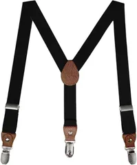 KASSAI キッズ サスペンダー 25mmY型 3クリップ SP71(ブラック)