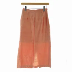 カーサフライン CASA FLINE タイトスカート ミモレ ロング 絹 シルク F オレンジ /RO