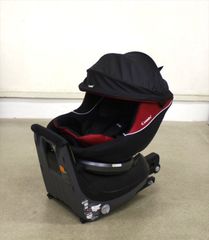 美品 コンビ チャイルドシート クルムーヴ ISOFIX エッグショック PJ ブラック 新生児～ ISOFIX取付け クリーニング済み B289002