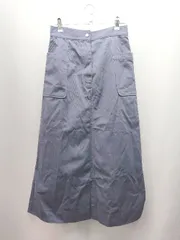 ◇ NATURAL BEAUTY BASIC カジュアル シンプル ポケット ロング丈 タイト スカート サイズS チャコールブルー レディース E  【1310300045557】