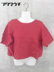 ◇ FRAMeWORK フレームワーク リネン100％ バックリボン 半袖 シャツ レッド レディース 【中古】 【1002800725502】