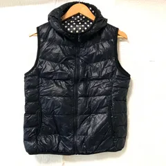 (^w^)b UNIQLO ユニクロ ウルトラライト ダウン ベスト フード ジャケット 217-078796 ナイロン100% フェザー 裏地ドット柄 防寒 アウトドア 秋冬 トップス ブラック 黒 レディース 女性 サイズ L