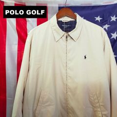 POLO GOLF ポロ ゴルフ ラルフローレン スウィングトップ L ワンポイント 刺繍 ロゴ フルジップ ベージュ 10596