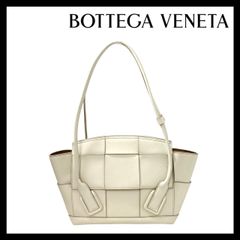 M【BOTTEGA VENETA】アルコ イントレチャート ショルダーバッグ レザー ホワイト/白 トートバッグ ボッテガヴェネタ ARCO (57267NM2)