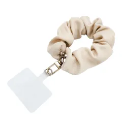 ☆ ベージュ ☆ スマホストラップ 手首 シュシュ スマホストラップ ハンドストラップ シュシュ 手首 かわいい おしゃれ 携帯ストラップ ストラップ ショートストラップ スマホ 落下防止 可愛い オシャレ 挟むだけ ショート スマホアクセサリー