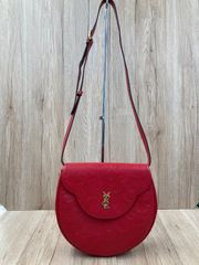 YVES SAINT LAURENT イヴサンローラン　YSLロゴ  ショルダーバック レッド 平塚店