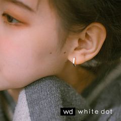 フープピアス ピアス 星形 ピアス ジルコン レディース ピアス シンプル ピアス レディース 韓国【white dot】(ホワイトドット)