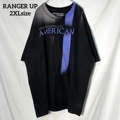 【RANGER UP】アメリカ AMERICAN 両面プリントロゴ　オーバーサイズ　半袖Tシャツ　クロ　2XL US古着