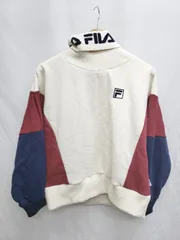 ◇ FILA フィラ 長袖 トレーナー サイズL オフホワイト系 マルチ レディース P  【1408200000100】