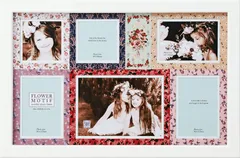 フォトフレーム フラワー モチーフ フォトフレーム（６ウィンドー）/インテリア 壁掛け 立てかけ 記念 写真 飾り ギフト プレゼント 出産祝い 結婚祝い 写真立て おしゃれ 飾る かわいい Mサイズ